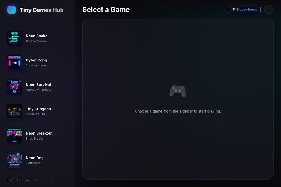 Tiny Games Hub — collection of small web games